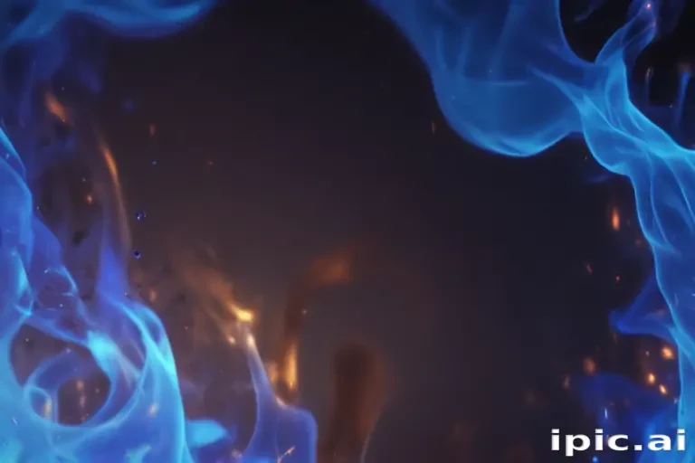 Vibrant Flames Dancing in a Mesmerizing Blue and Orange Gradient