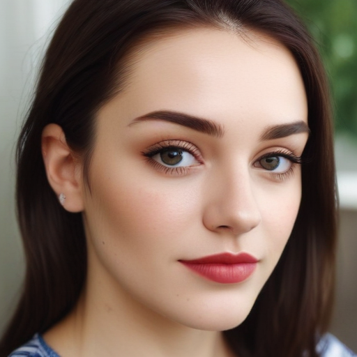Natural Beauty Portrait of a Young Woman with Soft Makeup and Elegant ...