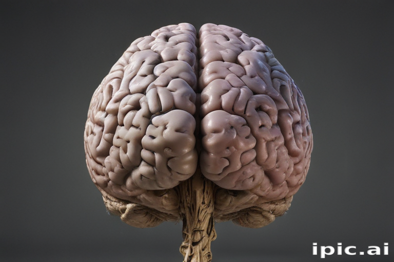 Detailed Anatomical Model of a Human Brain Showcasing Complex Neural ...