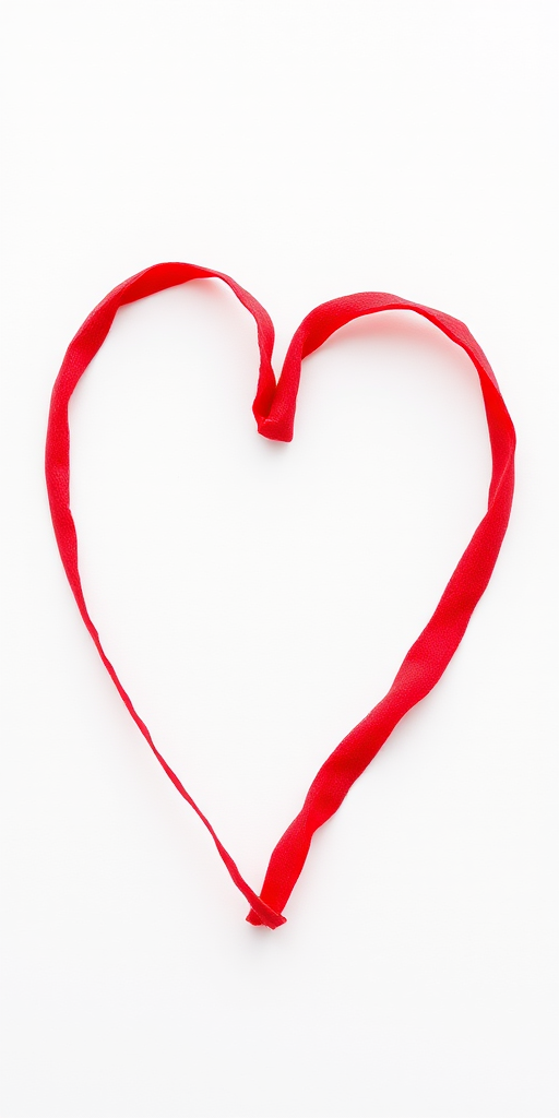Create a vibrant red heart shape on a white background, using a DSLR camera with an aperture of f/2.8, shutter speed of 1/60 sec, ISO 100, in macro view, emphasizing smooth texture and bright colors for enhanced image quality.