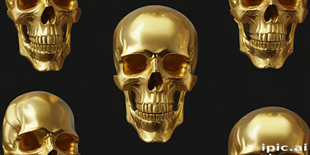 transparent gold skull