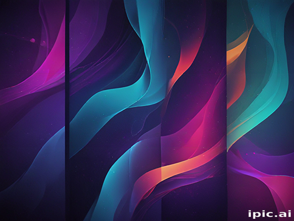 Colorful Abstract Waves Flowing Through a Dark Background in Harmony