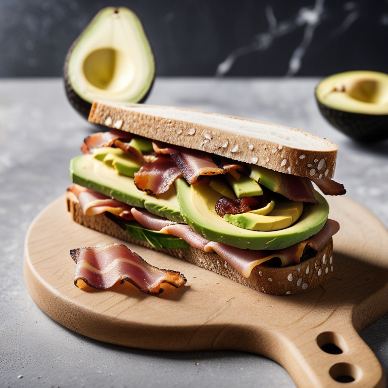 sandwich with avocado and bacon