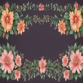 flowery border clipart