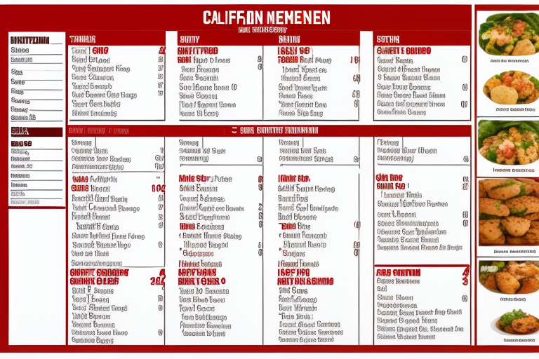 california chicken cafe nutritional menu