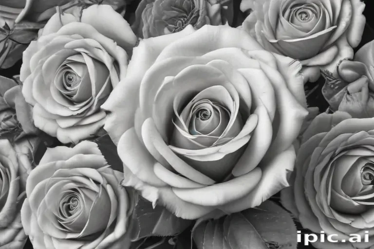 roses clipart black and white