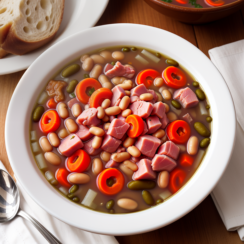 calories for ham and bean soup