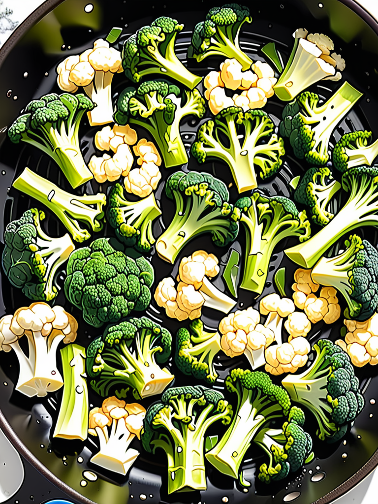 air fry broccoli and cauliflower