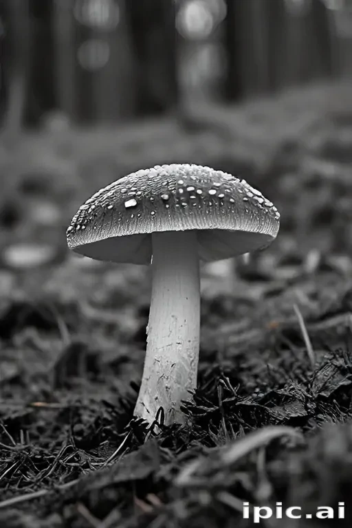 mushroom black and white