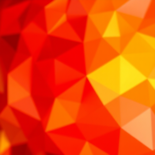 high-resolution abstract geometric background with triangular facets in shades of red and yellow, soft focus, f/8 aperture, 1/125 sec shutter speed, ISO 100, wide-angle lens, natural light, digital camera