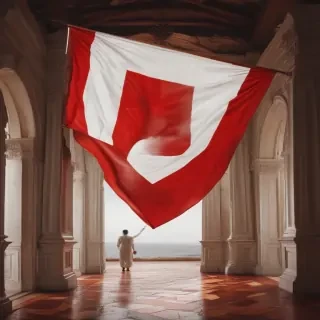 red and white flag