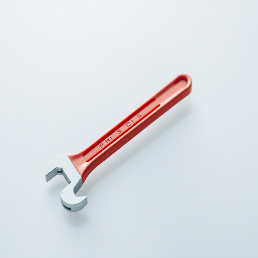 create a high-resolution image of a red adjustable wrench on a transparent background, using a 50mm lens with an aperture of f/1.8 for shallow depth of field, shot in natural light at a low angle to highlight the texture and details, in a DSLR camera style.