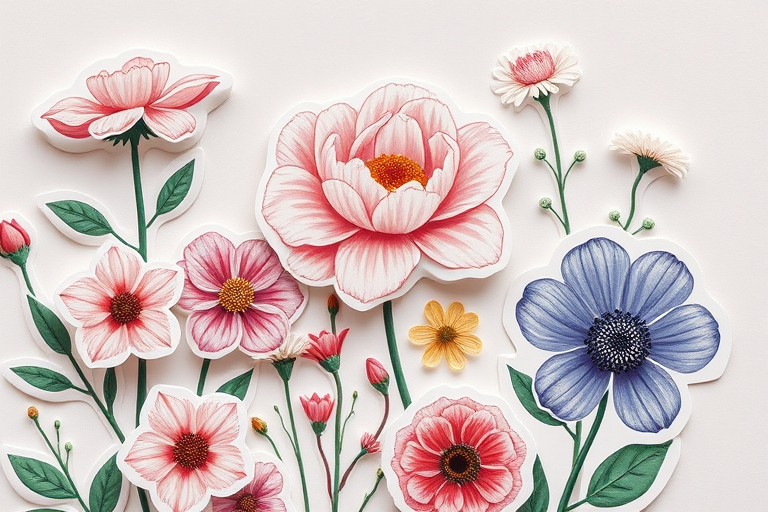 aesthetic flower stickers