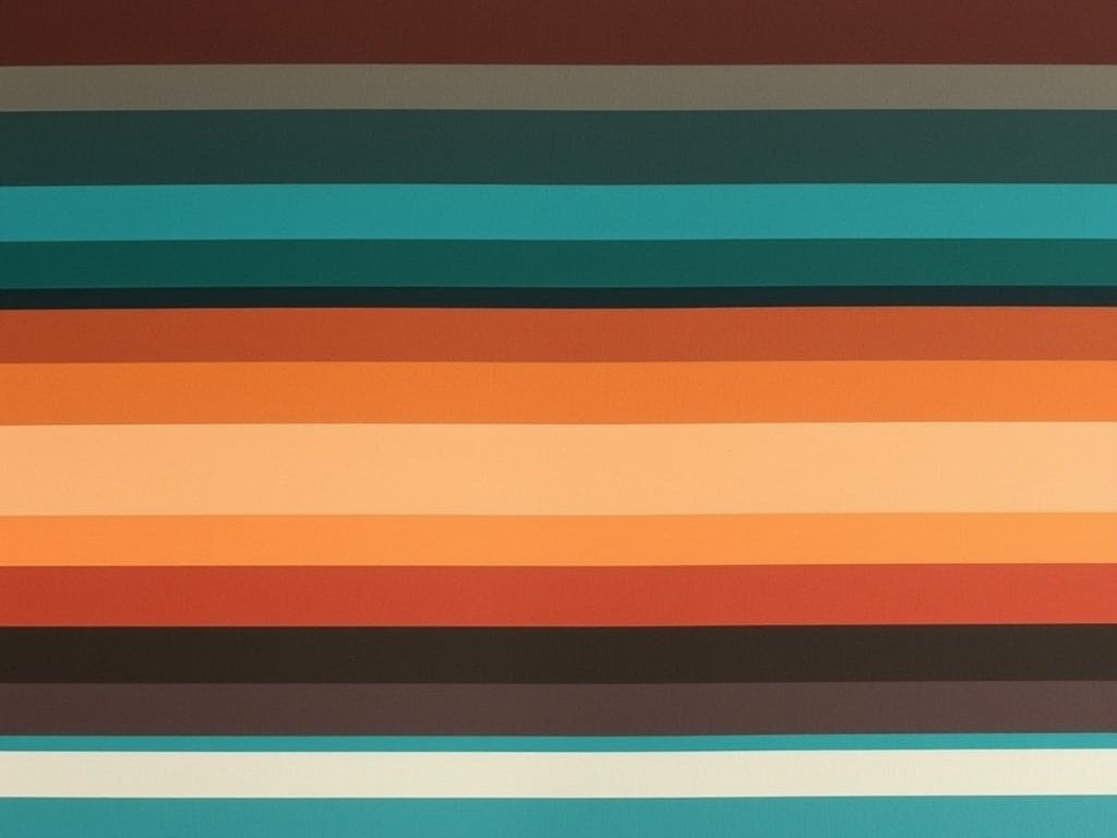 create an image of horizontal stripes in varying shades from dark brown to teal, with smooth color transitions, high saturation, captured with a DSLR camera at f/8, ISO 100, 50mm lens, top-down view, using natural light to enhance vibrancy