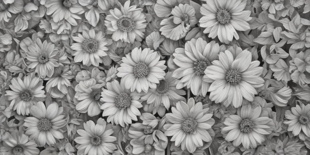 pencil drawn flowers