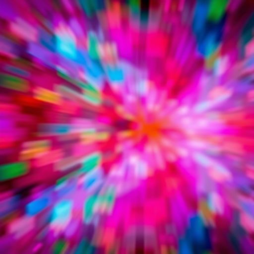 Create an abstract image with a vibrant mix of colors including red, blue, green, and purple, using a shallow depth of field, with ISO 200, aperture f/2.8, shutter speed 1/60s, shot from a top-down perspective with a DSLR camera in a high-resolution setting.