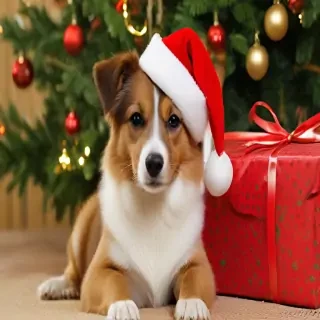 wallpaper christmas dog