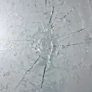 cracked glass transparent