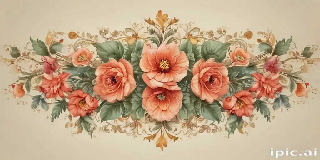 flowery border clipart