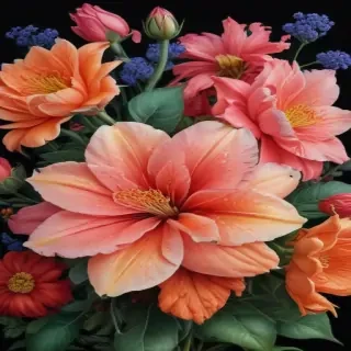 color drawings of flowers