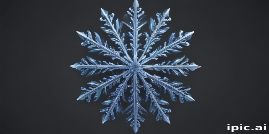 Intricate and Elegant Snowflake Design Against a Dark Background