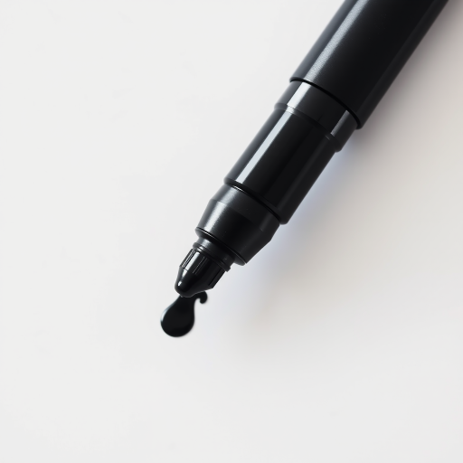 create a clean, high-resolution image of a black marker on a white background, using a Canon EOS R5 camera with a 50mm lens at f/1.8, ISO 100, and a shutter speed of 1/200 sec, captured from a top-down view for clarity and detail