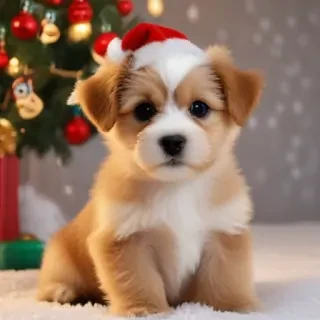 cute christmas dog wallpaper