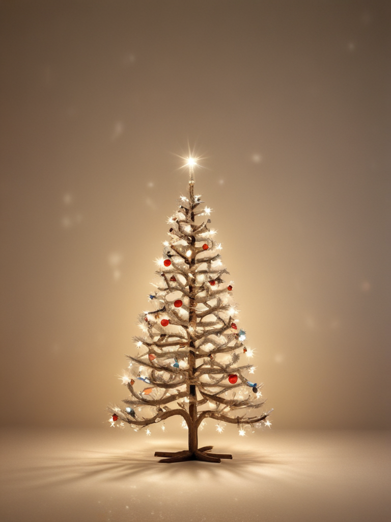 Elegant and Glowing Christmas Tree Adorned with Colorful Ornaments and ...