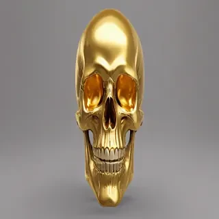 transparent gold skull