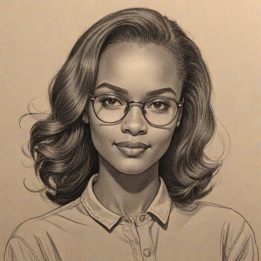 Wonderful Sierra McClain, pencil sketch, portrait of Splendid woman 1949s in glasses, hair style beatnik, outline, clear lines, fine lines, 8k