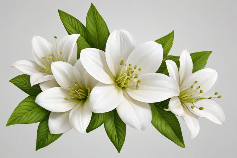 white flowers png transparent