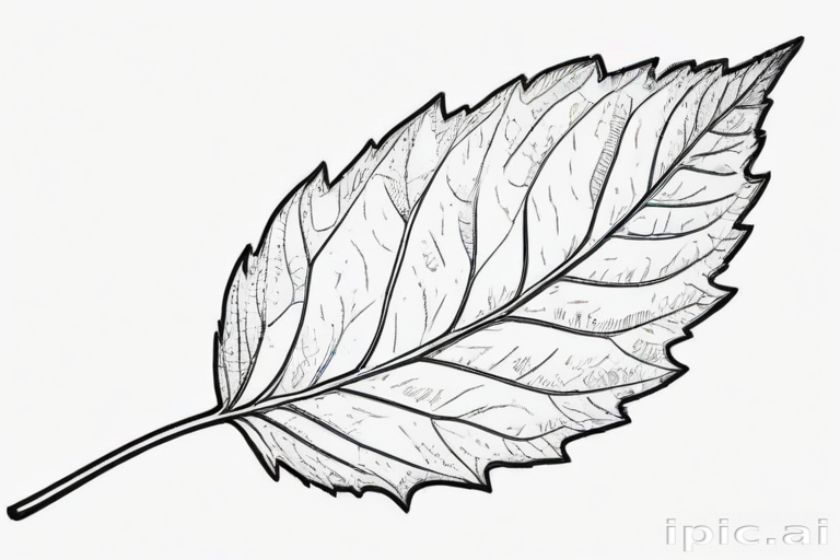 clipart leaf black and white