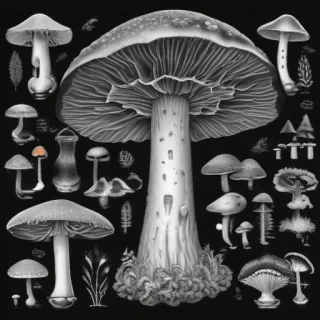 mushroom clip art black and white