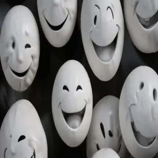 white smiley face black background