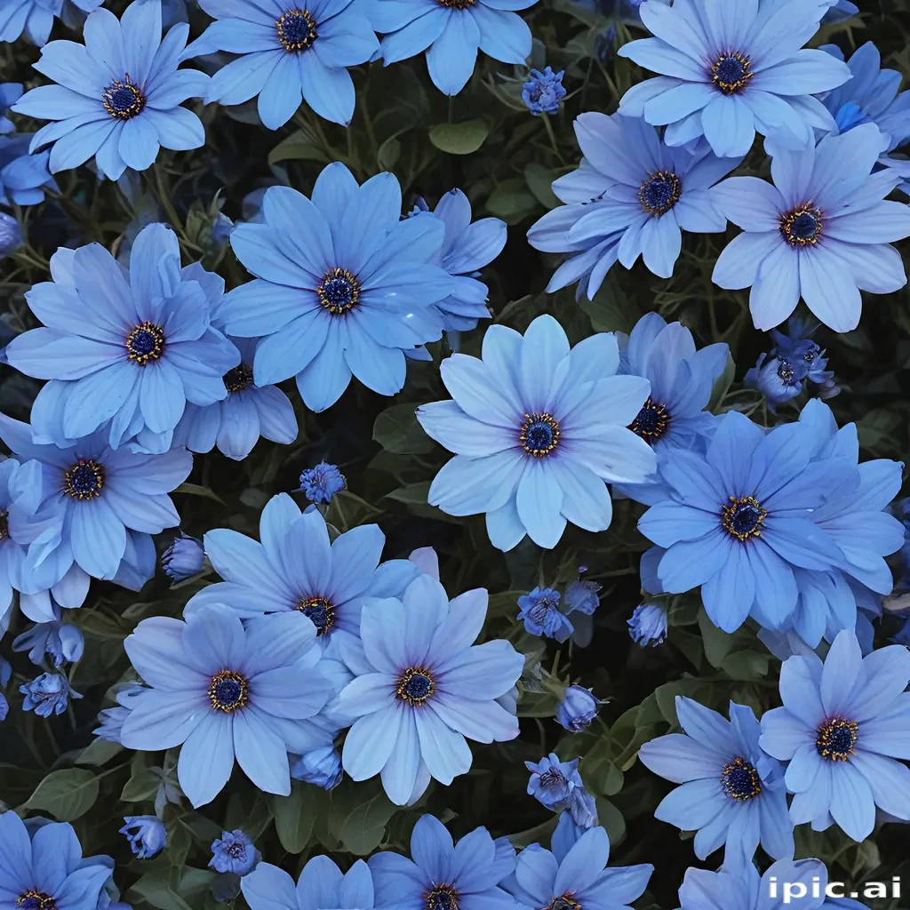aesthetic blue flowers