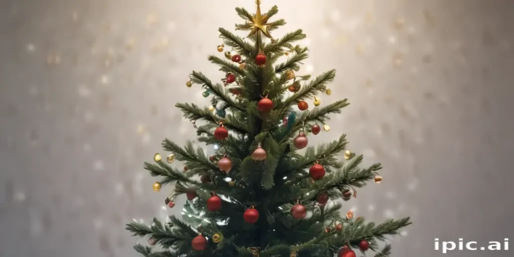 Beautifully Decorated Christmas Tree Sparkling with Lights and Ornaments
