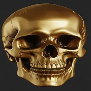 transparent gold skull