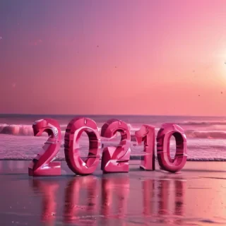 pink happy new year 2024