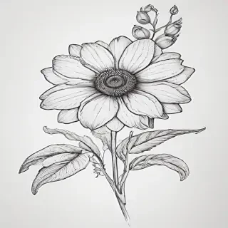 flower drawing for coloring