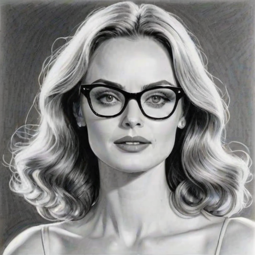 Radiant Heather Graham, pencil sketch, portrait of Ravishing woman 1957s in glasses, hair style beatnik, outline, clear lines, fine lines, 8k