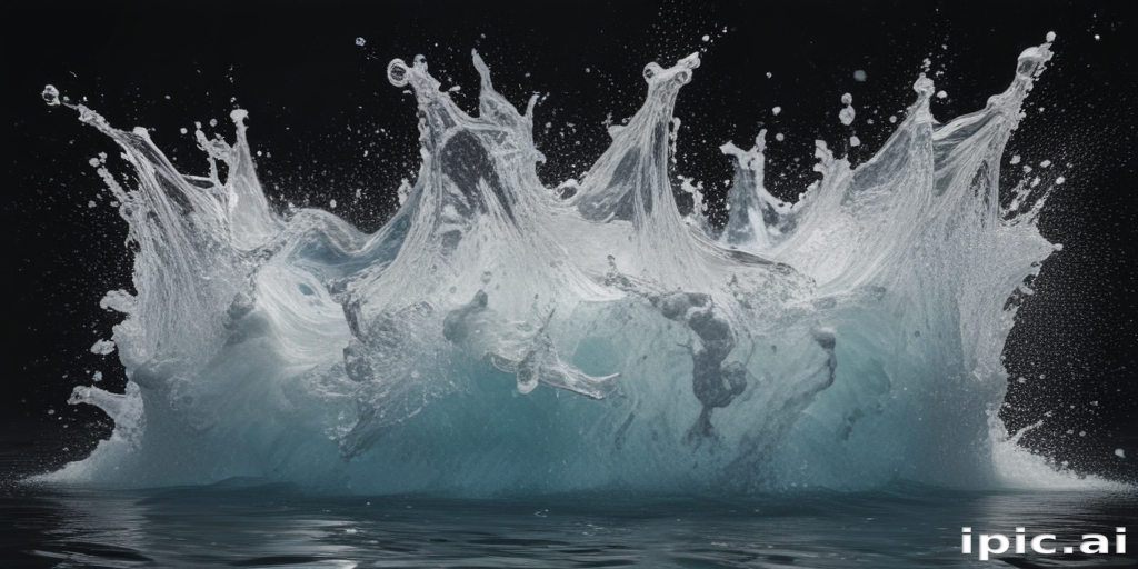 Dynamic Splash of Water Creating Stunning Patterns Against a Dark ...