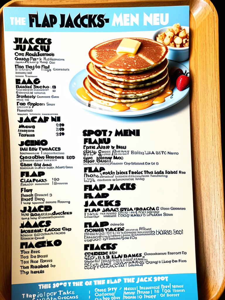 flap jacks the spot menu