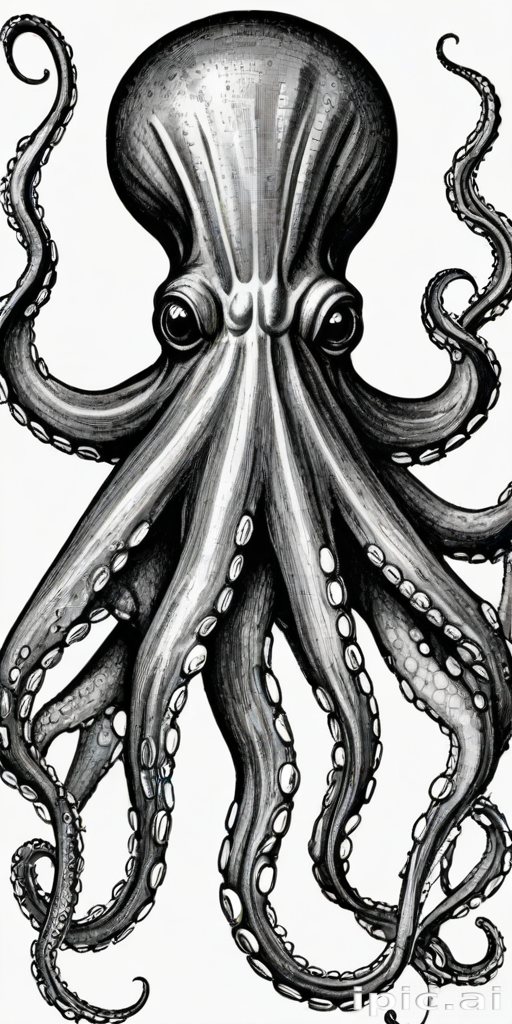 octopus clip art black and white