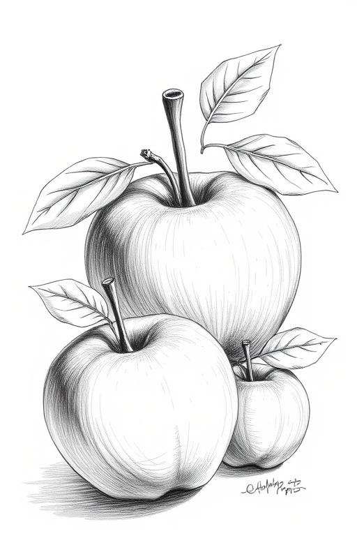 drawings of apples