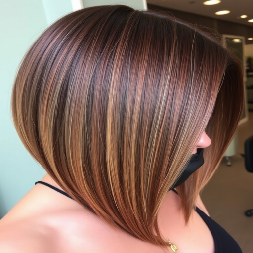 Luxurious chestnut brown hair in a sleek inverted bob, crafted by Coco Mahogany, exhibiting a mirror-like shine and subtle cinnamon-toned balayage for added dimension