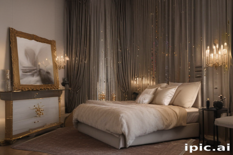 Elegant Bedroom Design with Plush Textiles and Soft Ambient Lighting ...