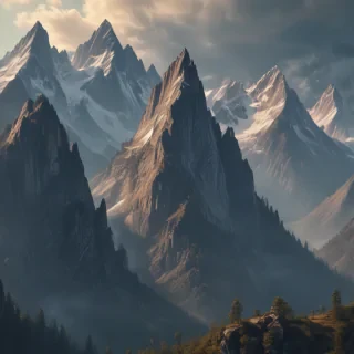 mountainous background