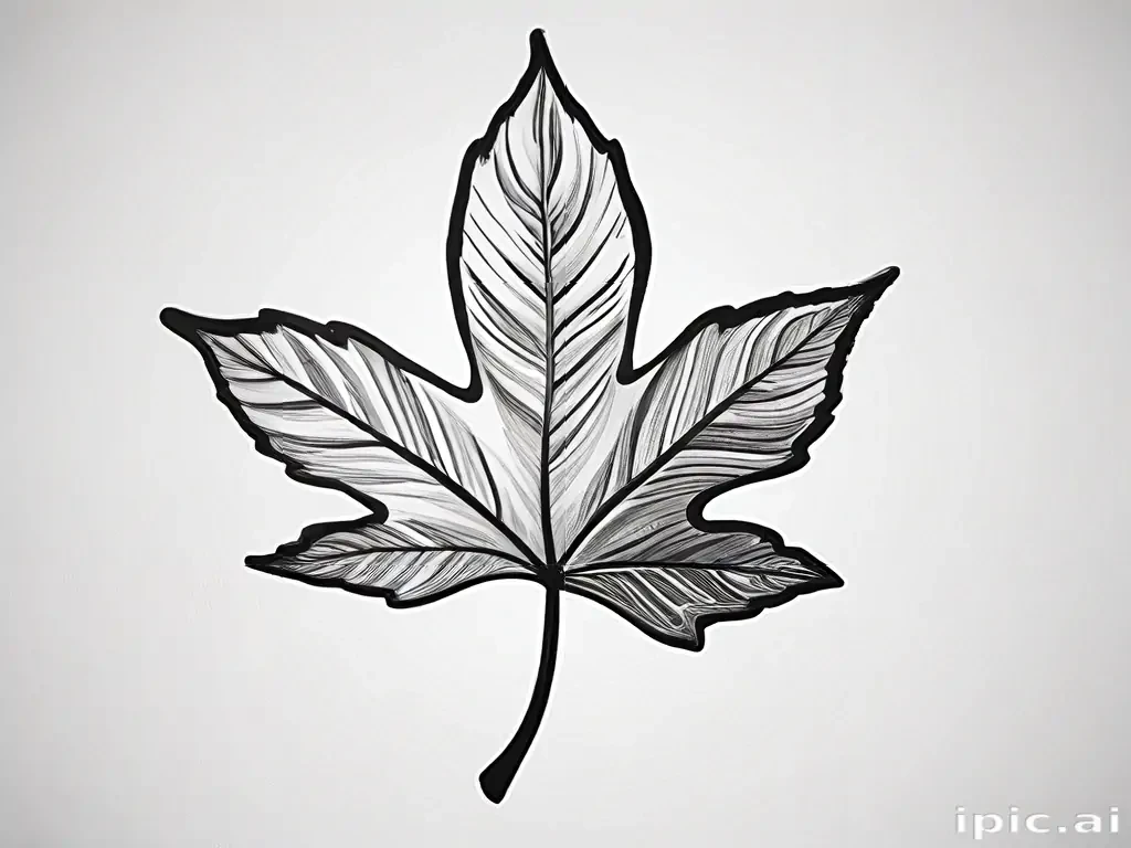 black and white leaf clip art
