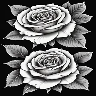roses clipart black and white