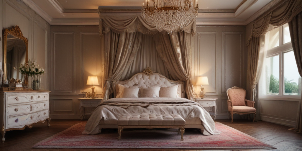 Elegant and Luxurious Bedroom Design Featuring Antique Furniture and ...